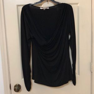 Faux Wrap Ruched Jersey Top